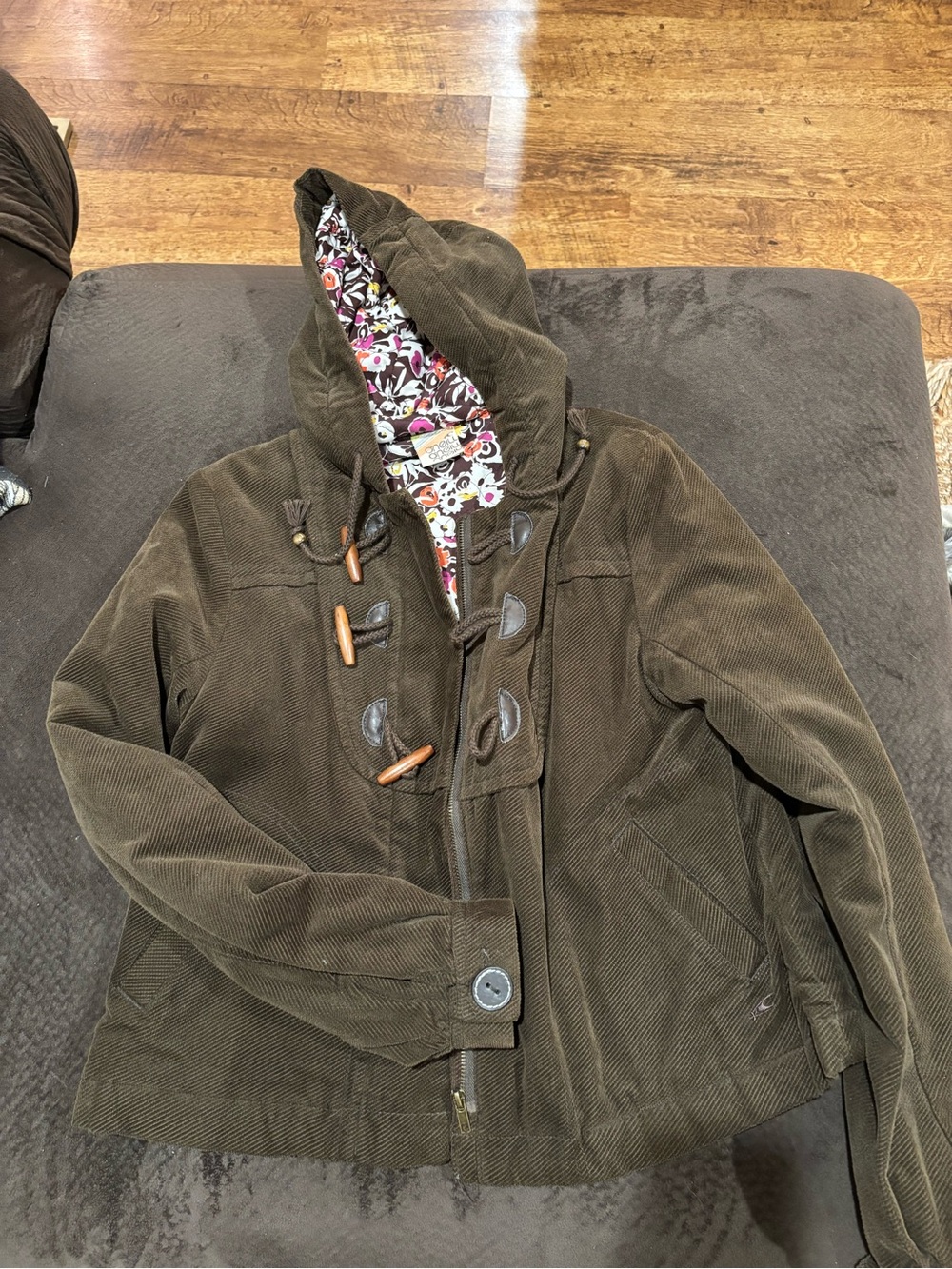 O'Neill Brown Corduroy Jacket with Floral Lining
